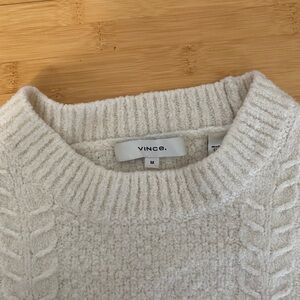 Vince White Cable Knit Sweater